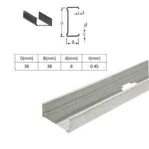 PARANTE 1 5/8'' K-LIBRE 38X38X.45MMX 3M