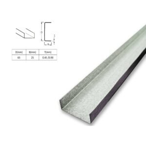 RIEL 2 1/2'' CONSTRUTEK 65X25X.90MMX3M PESADO